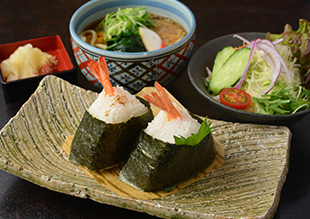 天むす定食（ミニうどん・惣菜付）